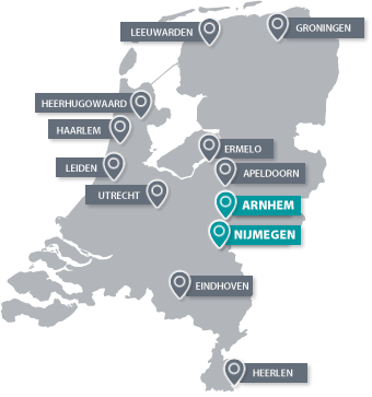 locaties Arnhem en Nijmegen
